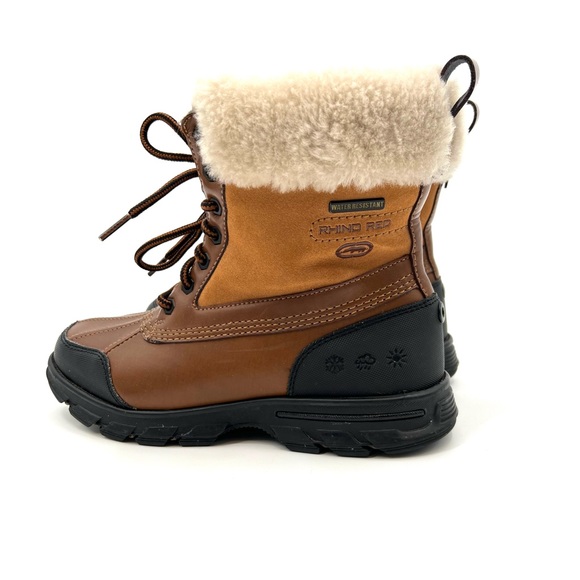Rhino Red Water Resistant Leather Winter Snow Boots with Sherpa lining Size 8.5 - Picture 1 of 16